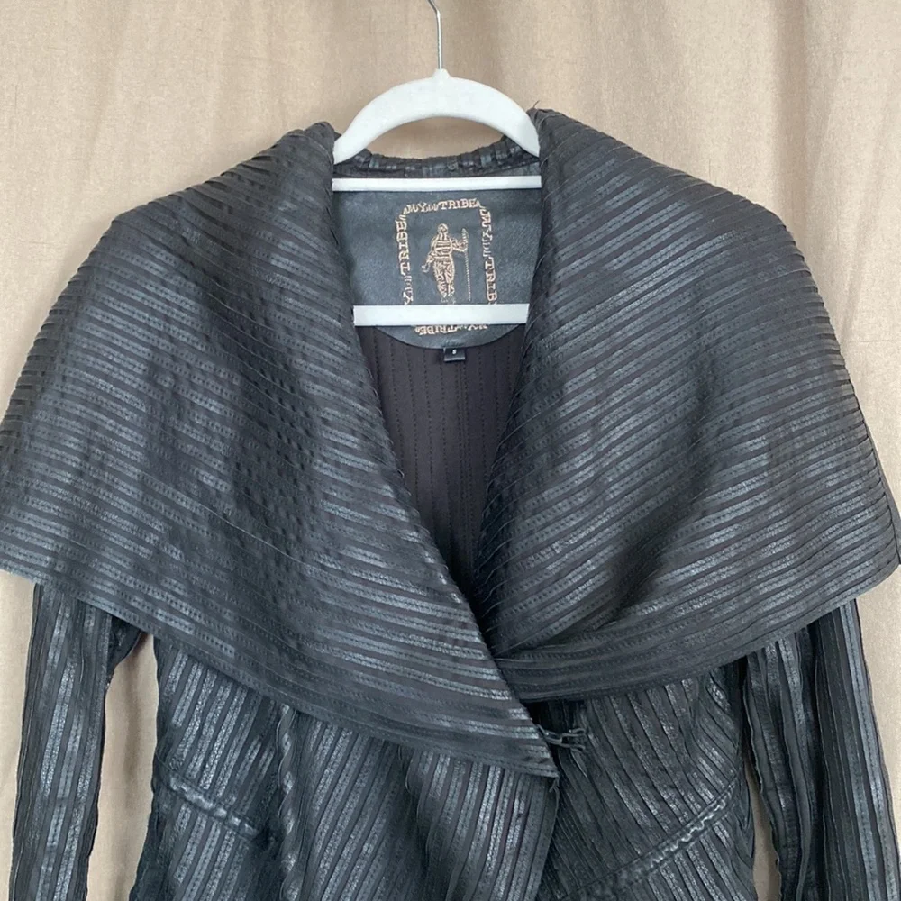 My Tribe Black Leather Jacket - Picture 3 of 16